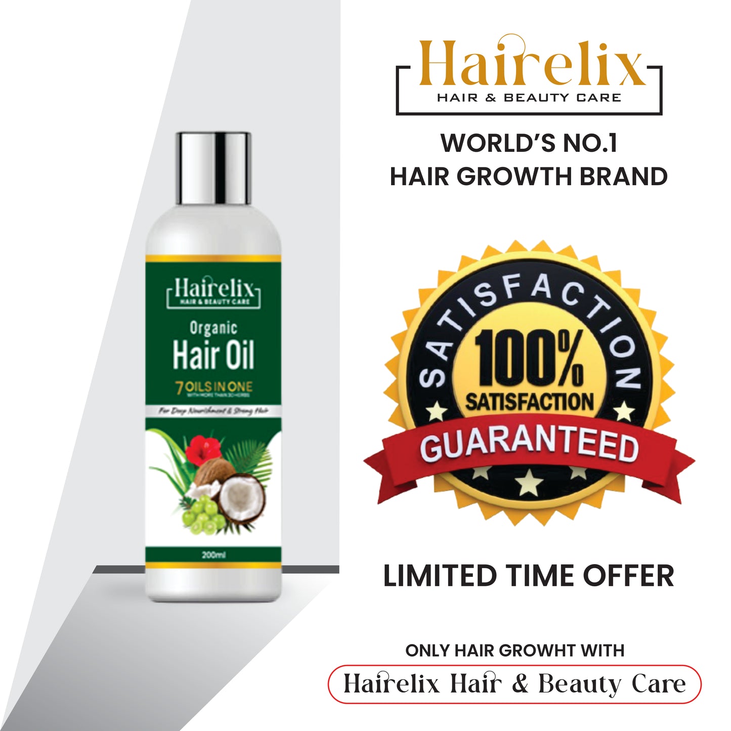 Organic Hair Oil | Hairelix Hair Food Oil | 200ML