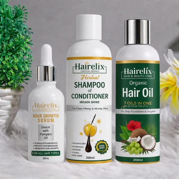 Hairelix 3 in 1 Hair Kit (Hair Oil+Shampoo+Serum)