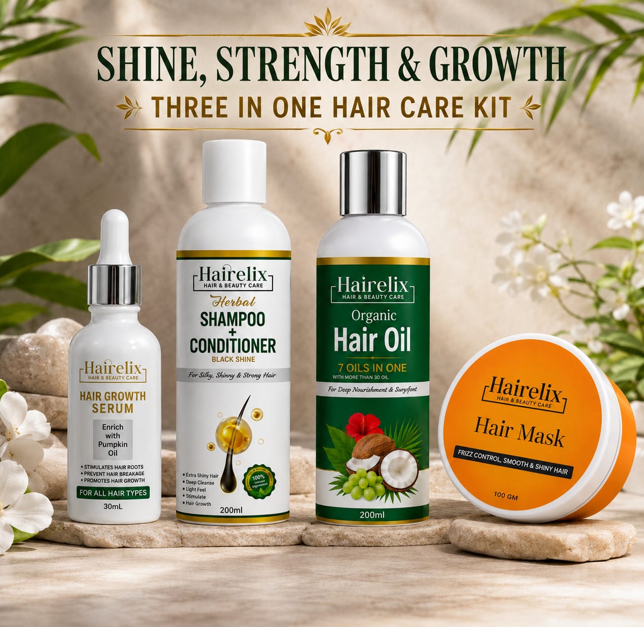 Hairelix 4 in 1 Hair Growth kit